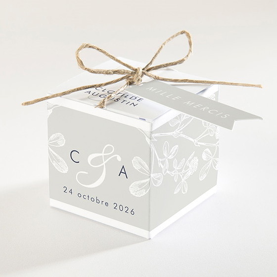 Boîte de dragées mariage esperluette