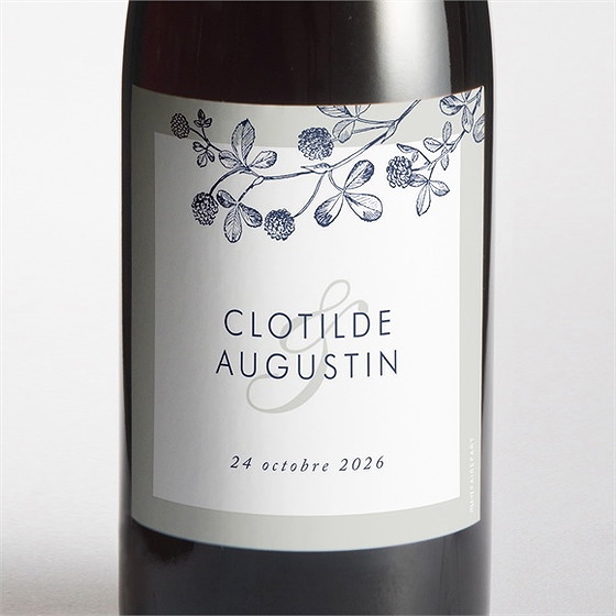 Etiquette de bouteille mariage esperluette