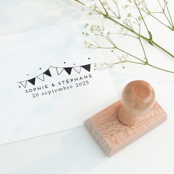 Tampon mariage Prénoms guinguette réf.N95002