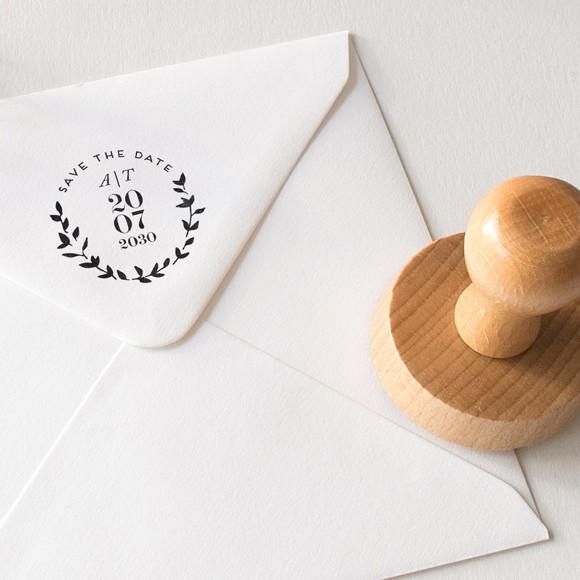 Tampon mariage Save the date rond réf.N96004