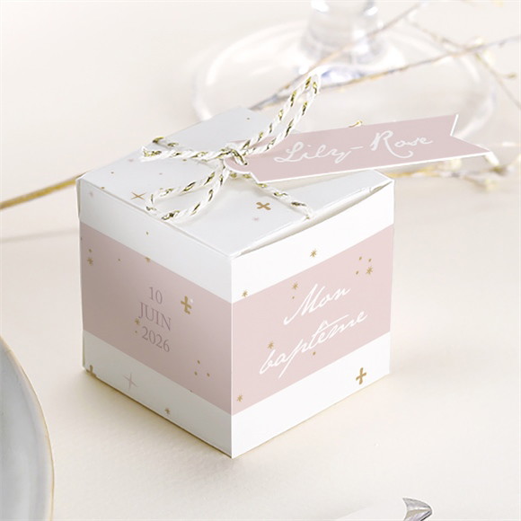 Boîte de dragées baptême Simple design réf.N340151