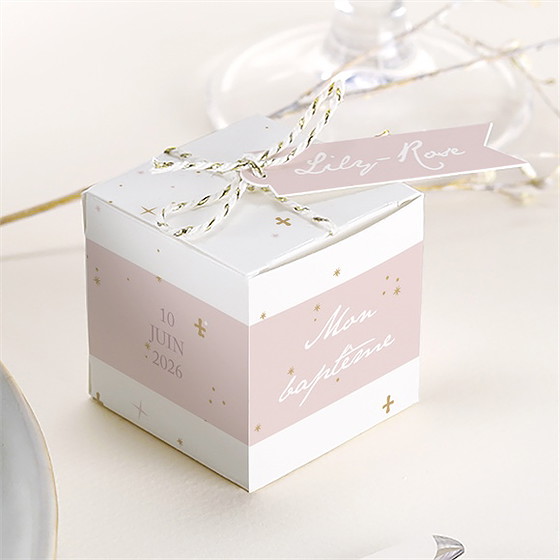Boîte de dragées baptême simple design
