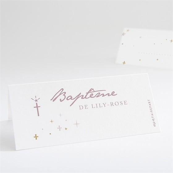 Marque-place baptême simple design