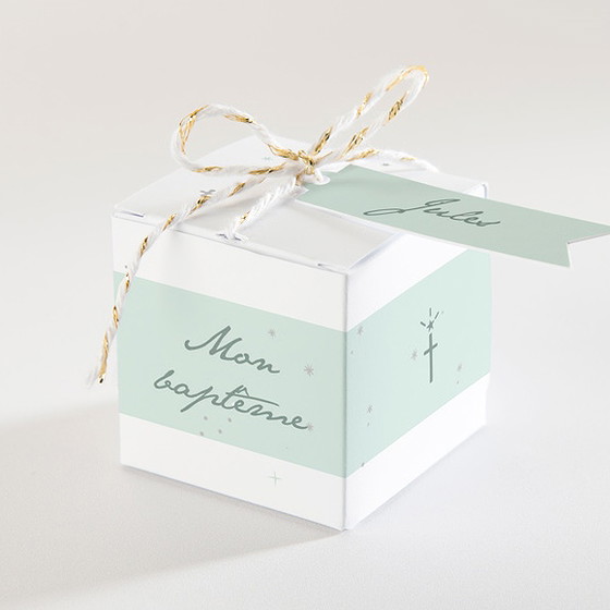 Boîte de dragées baptême lumière !