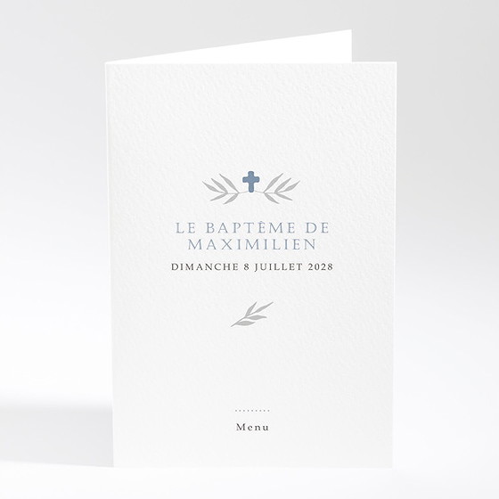 Menu baptême mosaïque de photos