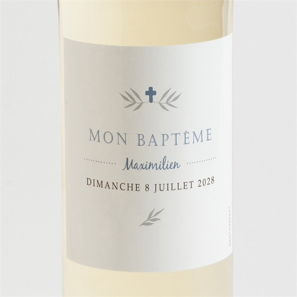 Etiquette de bouteille baptême Mosaïque de photos réf.N3001508