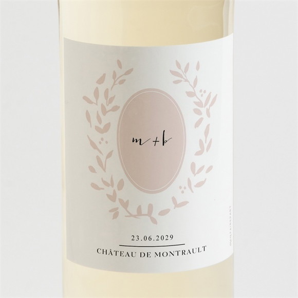 Etiquette de bouteille mariage Médaillon réf.N3001511