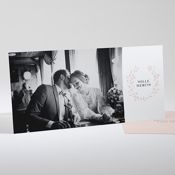 Remerciement mariage médaillon