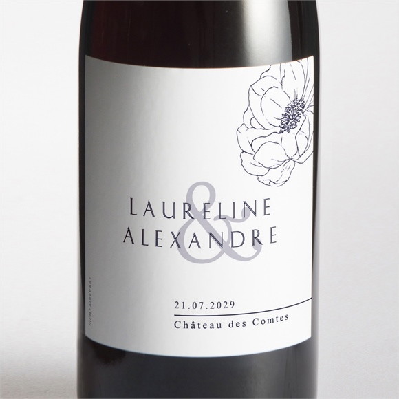 Etiquette de bouteille mariage Chic et moderne réf.N3001513