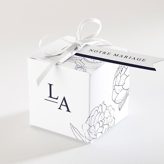 Boîte de dragées mariage chic et moderne
