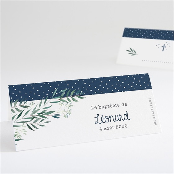 Marque-place baptême motifs et autres pois