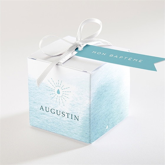 Boîte de dragées baptême eau sacrée