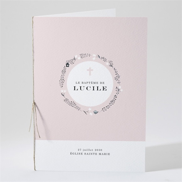 Livret de messe baptême Croix couronnée réf.N49191