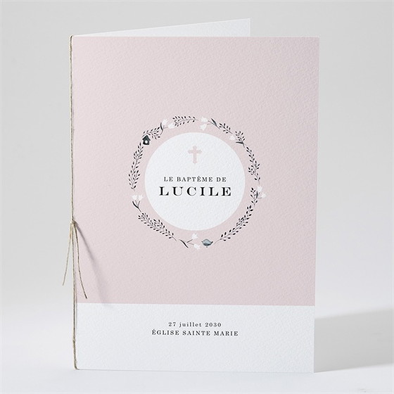 Livret de messe baptême croix couronnée