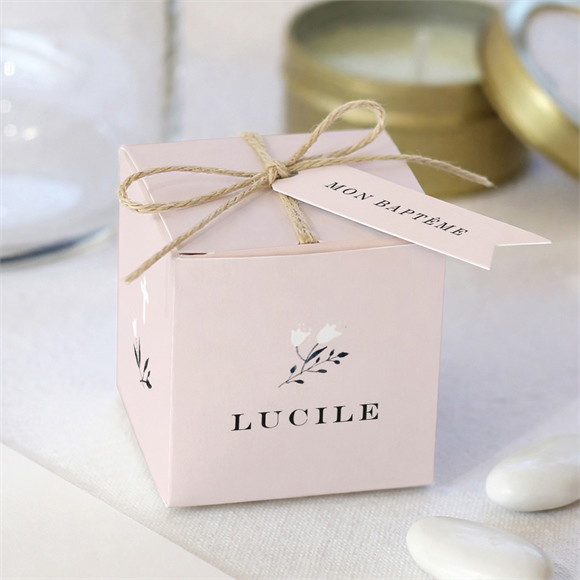 Boîte de dragées baptême Croix couronnée réf.N340164