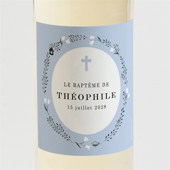 Etiquette de bouteille baptême Annonce en relief réf.N3001520