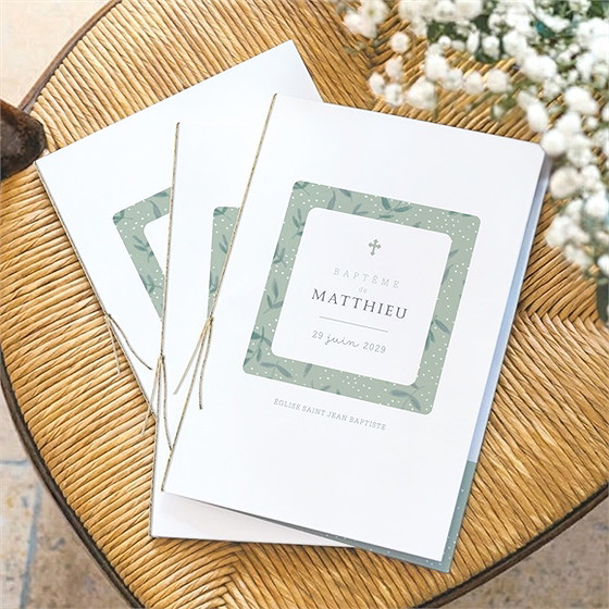 Livret de messe baptême gravure vintage