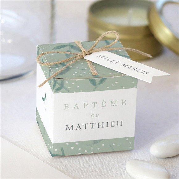 Boîte de dragées baptême Gravure vintage réf.N340169