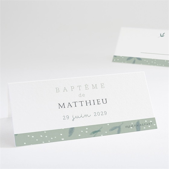 Marque-place baptême gravure vintage