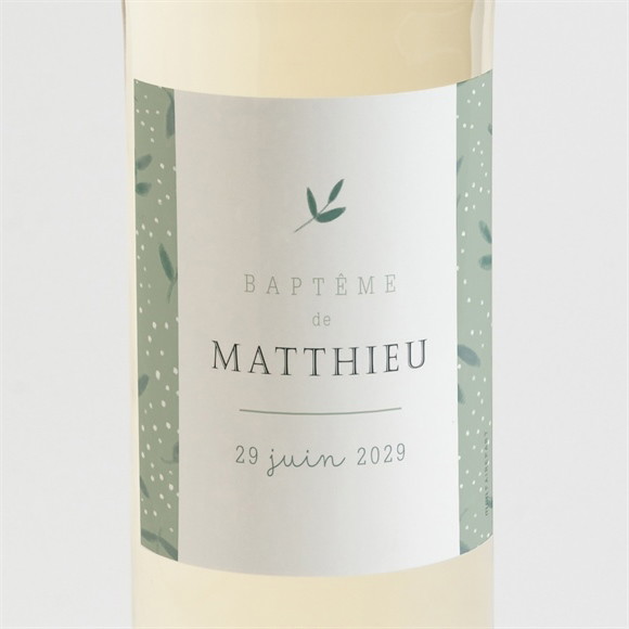 Etiquette de bouteille baptême Gravure vintage réf.N3001524