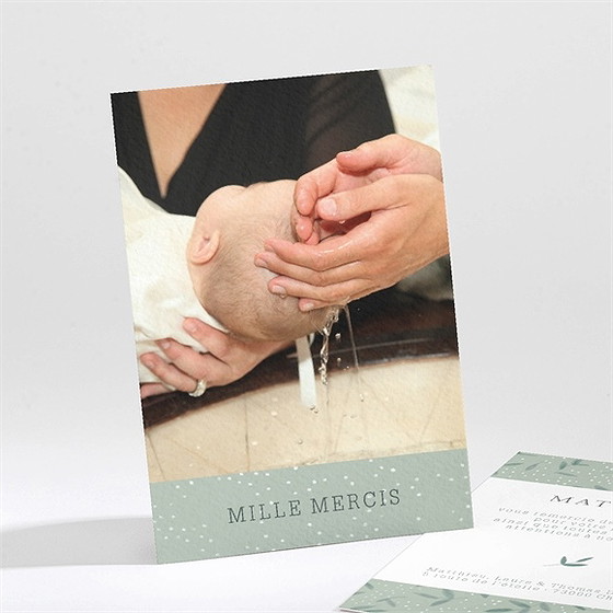 Remerciement baptême gravure vintage