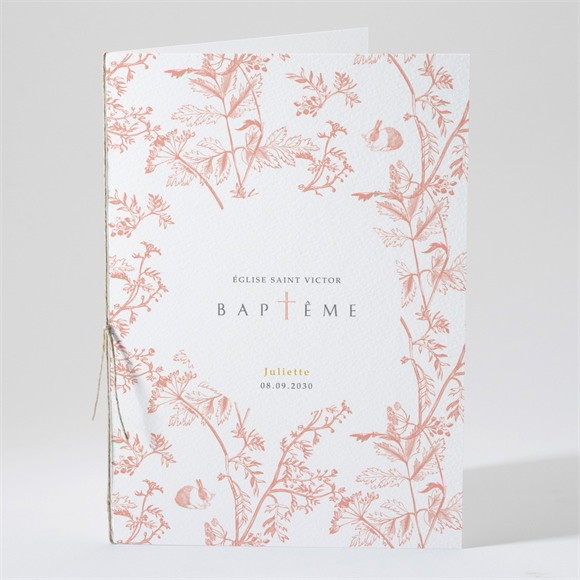 Livret de messe baptême Motif gravure réf.N49197