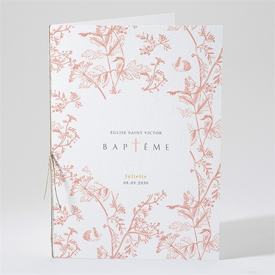 Livret de messe baptême motif gravure