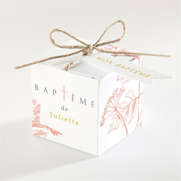 Boîte de dragées baptême Motif gravure réf.N340170