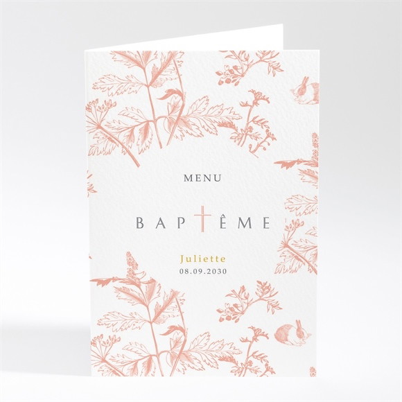 Menu baptême Motif gravure réf.N401815