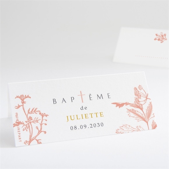 Marque-place baptême Motif gravure réf.N440707
