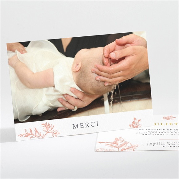 Remerciement baptême Motif gravure réf.N111238