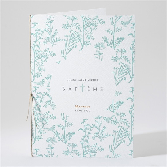 Livret de messe baptême Gravure en rond réf.N49198