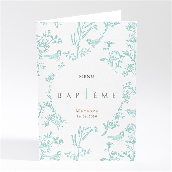 Menu baptême Gravure en rond réf.N401816