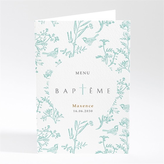 Menu baptême gravure en rond