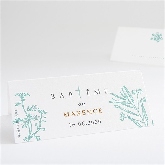 Marque-place baptême gravure en rond