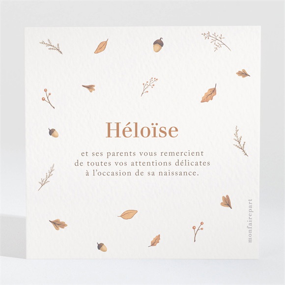 Remerciement naissance Automne réf.N3001529
