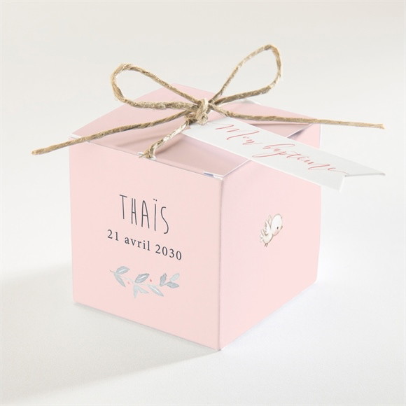 Boîte de dragées baptême Enfant bercé de tendresse réf.N340173