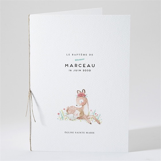 Livret de messe baptême tendre faon !