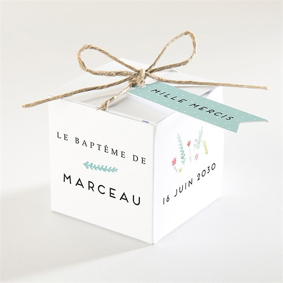 Boîte de dragées baptême tendre faon !