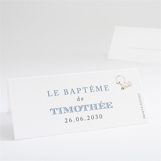 Marque-place baptême illustration animaux