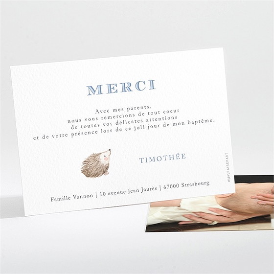 Remerciement baptême illustration animaux