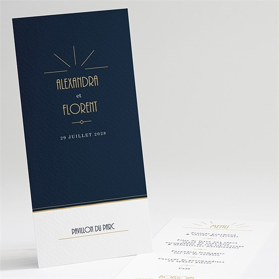 Menu mariage art déco