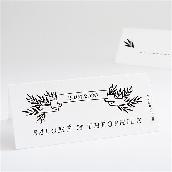 Marque-place mariage gravure secrète