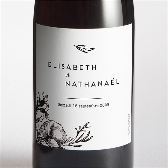Etiquette de bouteille mariage tout en un !