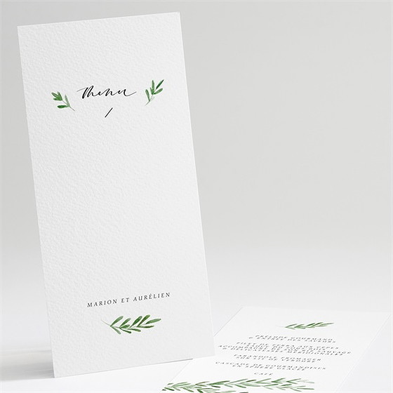 Menu mariage branche d'amour