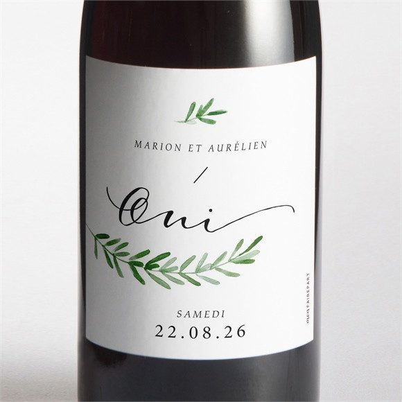 Etiquette de bouteille mariage Branche d'amour réf.N3001539