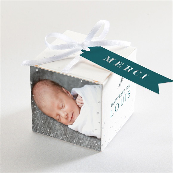 Boîte de dragées baptême Initiale argentée réf.N340185