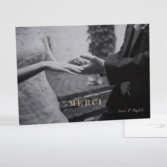 Remerciement mariage Dorure sur photo réf.N18101