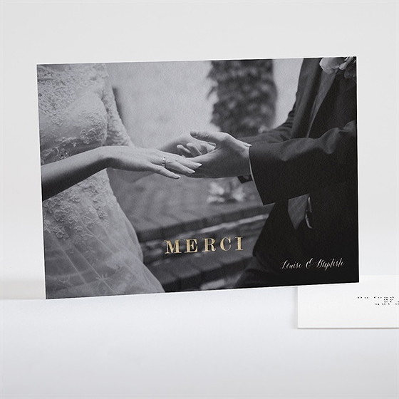 Remerciement mariage dorure sur photo