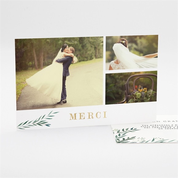 Remerciement mariage Douceur du pinceau dorure réf.N17104